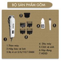 Tông đơ cắt tóc cắm điện trực tiếp KEMEI KM-809C chuyên nghiệp công suất mạnh 5W - Chính hãng