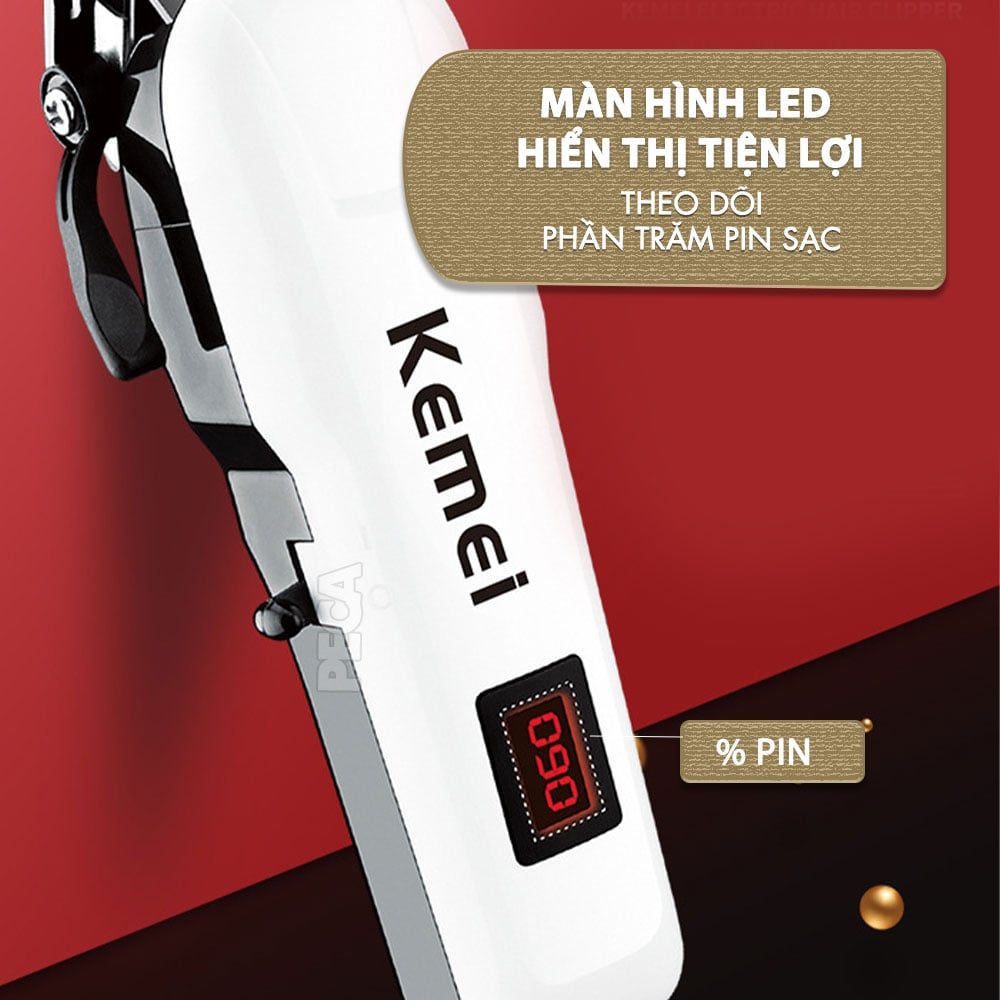 Tông đơ cắt tóc cắm điện trực tiếp KEMEI KM-809C chuyên nghiệp công suất mạnh 5W - Chính hãng