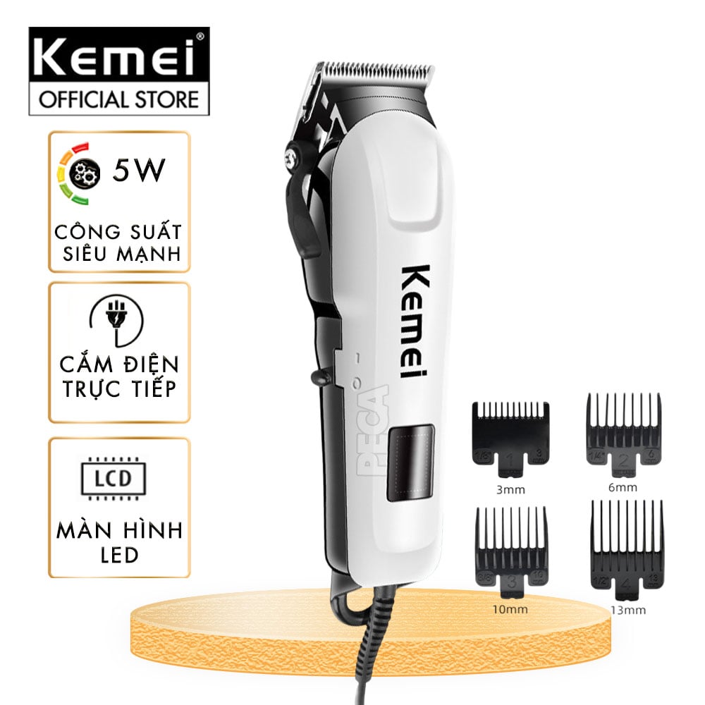 Tông đơ cắt tóc cắm điện trực tiếp KEMEI KM-809C chuyên nghiệp công suất mạnh 5W - Chính hãng