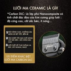 Tông đơ cắt tóc chuyên nghiệp Kemei KM-1371 công suất mạnh 5W lưỡi mạ ceramic cao cấp, màn hình LCD sạc nhanh USB type C tiện lợi - Chính hãng