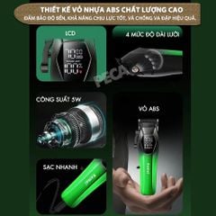 Tông đơ cắt tóc chuyên nghiệp Kemei KM-1371 công suất mạnh 5W lưỡi mạ ceramic cao cấp, màn hình LCD sạc nhanh USB type C tiện lợi - Chính hãng