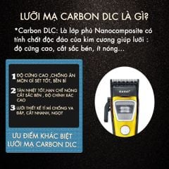 Tông đơ cắt tóc chuyên nghiệp Kemei KM-1911 lưỡi cắt mạ carbon DLC cao cấp điều chỉnh 2 mức tốc độ, động cơ không chổi than, công suất 5W - Chính hãng