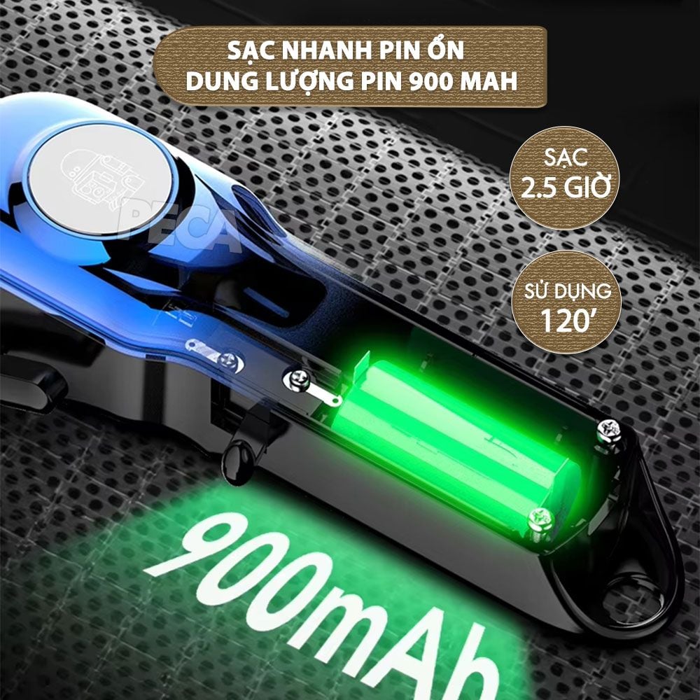 Tông đơ cắt tóc chuyên nghiệp Kemei KM-234 công suất siêu mạnh màn hình LCD sạc nhanh USB type C tiện lợi - Chính hãng