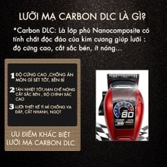Tông đơ cắt tóc chuyên nghiệp Kemei KM-488 công suất mạnh 5W, lưỡi cắt mạ carbon DLC, pin lâu, động cơ không chổi than, màn hình màu TFT- Chính hãng