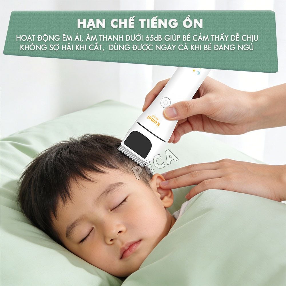 Tông đơ cắt tóc trẻ em Kemei KM-569 công suất mạnh 2W có thể dùng được cho trẻ sơ sinh - Bảo hành chính hãng 12 tháng