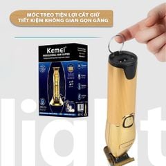 Tông đơ chấn viền không dây cao cấp Kemei KM-I32S lưỡi thép carbon sắc bén chịu lực, công suất mạnh có màn hình LCD hiển thị - Hàng chính hãng