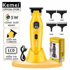 Tông đơ chấn viền Kemei KM-1743 lưỡi cắt mạ carbon cao cấp công suất 5W - Chính hãng