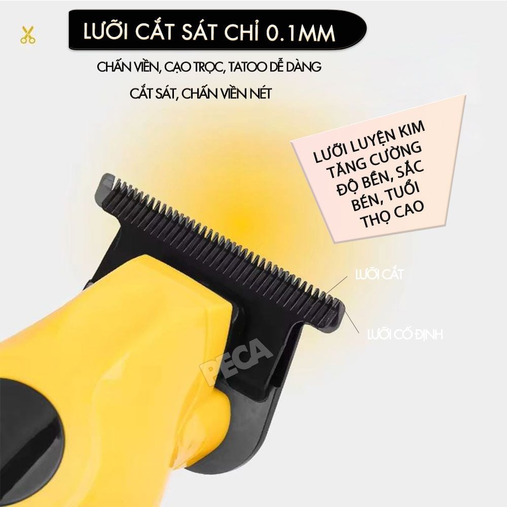 Tông đơ chấn viền Kemei KM-1743 lưỡi cắt mạ carbon cao cấp công suất 5W - Chính hãng