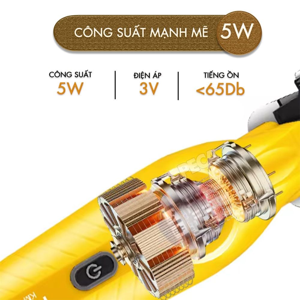 Tông đơ chấn viền Kemei KM-1743 lưỡi cắt mạ carbon cao cấp công suất 5W - Chính hãng