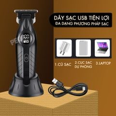 Tông đơ chấn viền Kemei KM-1743 lưỡi cắt mạ carbon cao cấp công suất 5W - Chính hãng