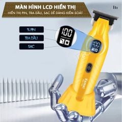 Tông đơ chấn viền Kemei KM-1743 lưỡi cắt mạ carbon cao cấp công suất 5W - Chính hãng