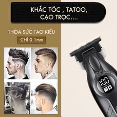 Tông đơ chấn viền Kemei KM-1743 lưỡi cắt mạ carbon cao cấp công suất 5W - Chính hãng