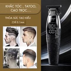 Tông đơ chấn viền Kemei KM-1388 lưỡi cắt mạ carbon DLC cao cấp công suất mạnh mẽ 5W sạc nhanh USB pin lâu - Chính hãng