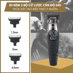 Tông đơ chấn viền Kemei KM-1388 lưỡi cắt mạ carbon DLC cao cấp công suất mạnh mẽ 5W sạc nhanh USB pin lâu - Chính hãng