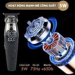 Tông đơ chấn viền Kemei KM-1388 lưỡi cắt mạ carbon DLC cao cấp công suất mạnh mẽ 5W sạc nhanh USB pin lâu - Chính hãng