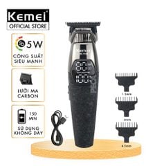 Tông đơ chấn viền Kemei KM-1388 lưỡi cắt mạ carbon DLC cao cấp công suất mạnh mẽ 5W sạc nhanh USB pin lâu - Chính hãng