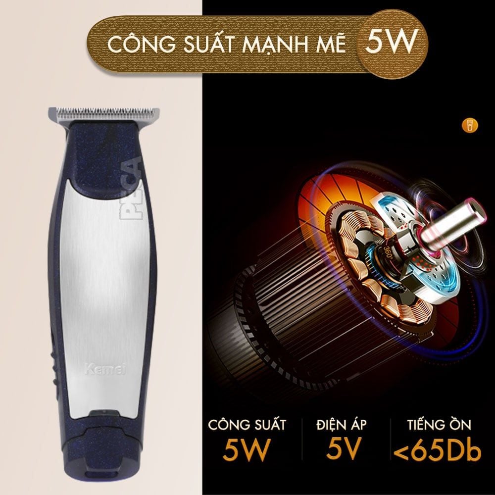 Tông đơ chấn viền sắc nét Kemei KM 5021 nhỏ gọn tiện lợi có thể cạo đầu, tạo kiểu tóc - Chính hãng