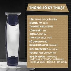 Tông đơ chấn viền sắc nét Kemei KM 5021 nhỏ gọn tiện lợi có thể cạo đầu, tạo kiểu tóc - Chính hãng