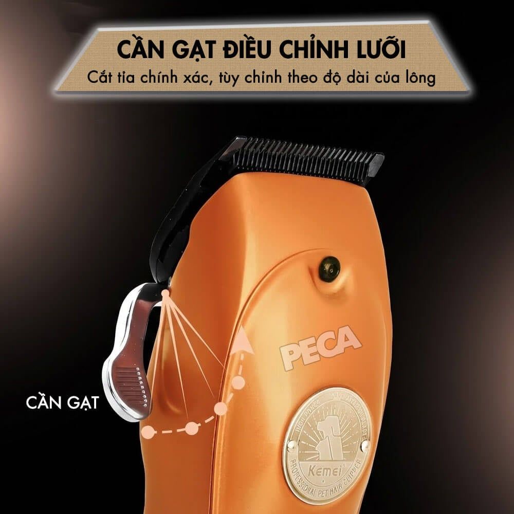 Tông đơ cắt lông thú cưng Kemei KM-1596 sử dụng không dây, công suất 5W - Chính hãng