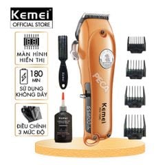 Tông đơ cắt lông thú cưng Kemei KM-1596 sử dụng không dây, công suất 5W - Chính hãng
