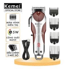 Tông đơ cắt tóc chuyên nghiệp KM-1753 công suất 5W, cần gạt điều chỉnh 3 mức độ - Chính hãng