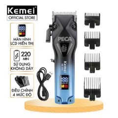 Tông đơ cắt tóc chuyên nghiệp Kemei KM-1781 động cơ không chổi than, màn hình LED - Chính Hãng