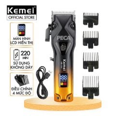 Tông đơ cắt tóc chuyên nghiệp Kemei KM-1781 động cơ không chổi than, màn hình LED - Chính Hãng