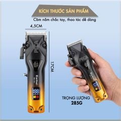 Tông đơ cắt tóc chuyên nghiệp Kemei KM-1781 động cơ không chổi than, màn hình LED - Chính Hãng