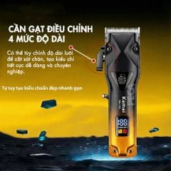 Tông đơ cắt tóc chuyên nghiệp Kemei KM-1781 động cơ không chổi than, màn hình LED - Chính Hãng