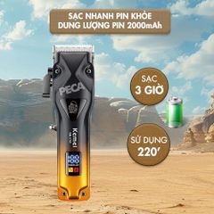 Tông đơ cắt tóc chuyên nghiệp Kemei KM-1781 động cơ không chổi than, màn hình LED - Chính Hãng