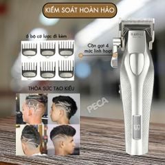 Tông đơ KEMEI KM-1798 Cao cấp Tốc độ max 9100 RPM, Lưỡi Ceramic chống nóng & Kèm đế sạc - Chính hãng