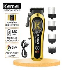 Tông đơ cắt tóc KEMEI KM-1800 chuyên fade - Pin trâu 2000mAh, Cần gạt chỉnh lưỡi linh hoạt & Sắc bén - Chính hãng