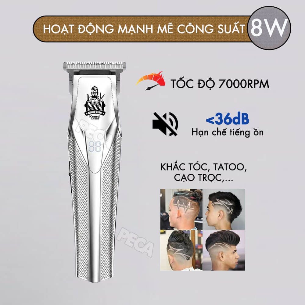 Tông đơ chấn viền KEMEI KM-1771 Công suất mạnh 8W, Cạo sát chân & Kẻ vạch cực nét - Chính hãng