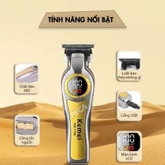 Tông đơ chấn viền KEMEI KM-1784 Motor 7200 RPM, màn hình LCD tiện lợi - Chính Hãng