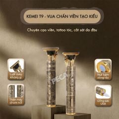Tông đơ chấn viền Kemei KM-T9 động cơ 7000RPM, pin 120 phút - Chính Hãng