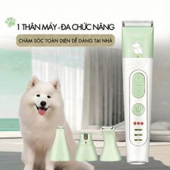Máy cạo lông chó mèo KEMEI KM-CW2105 đa năng - Tích hợp đầu tỉa nhỏ & Đầu mài móng tiện lợi - Chính hãng