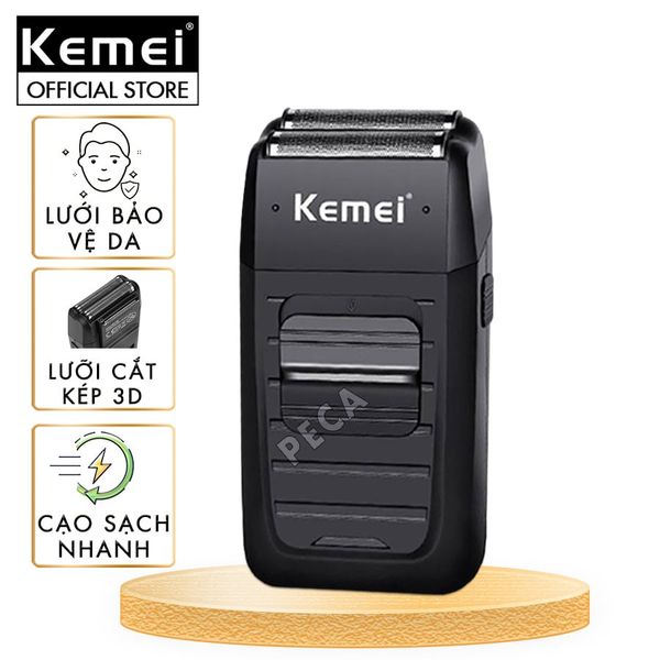 Máy cạo râu khô Kemei KM-1102 chuyên nghiệp với công suất mạnh mẽ có thể cạo trắng chân tóc, fade 2 lưỡi kéo cao cấp