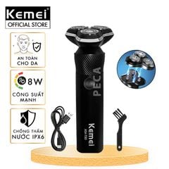 Máy cạo râu khô và ướt KEMEI KM-T85 chống thấm nước IPX6 công suất 8W sạc USB nhanh 1.5 giờ - Chính hãng