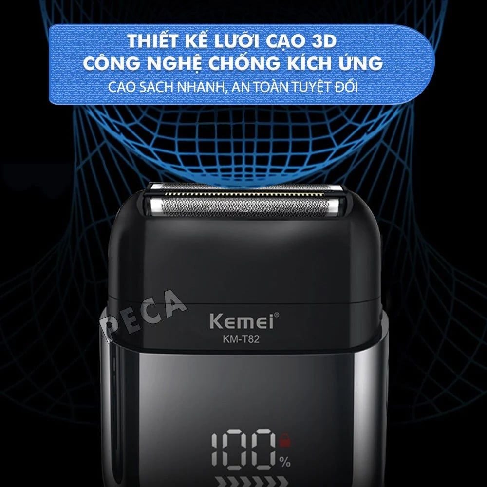 Lưỡi thay thế máy cạo râu Kemei KM-T82 không gỉ bộ gồm 2 lưới và 2 lưỡi thay cho 1 máy- Chính hãng