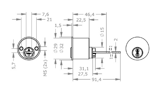  EVVA 4KS - Rim Lock - AZ29AMB 