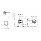  EVVA 4KS - Khóa Tủ Cam Lock Ø22mm - EVCL4KS-MB22 
