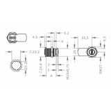  EVVA 4KS - Khóa Tủ Cam Lock Ø23mm - EVCL4KS-MB23MB 