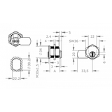  EVVA 4KS - Khóa Tủ Cam Lock Ø30mm - EVCL4KS-MB30 