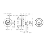  EVVA FPS - Rim Cylinder Cho EVVA Rim Locks - EVAIFPS-AZ28-AZ 