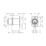  EVVA EPS - Push Cylinder - Khóa Nhấn Cho Nội Thất Cửa Lùa Gỗ, Kim Loại Ø22mm - EVPCEPS-DRZ22S 