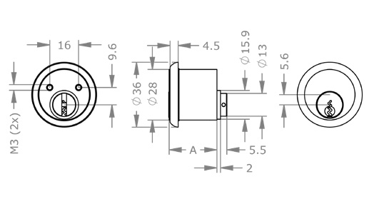  EVVA EPS - MR28 - Khóa Tủ Nội Thất, Cửa Tủ, Ngăn Kéo Ø28mm 