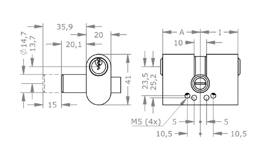  EVVA FPS - PDZ- Ruột Khoá Cổng/Cửa Chính Hai Đầu Chìa 