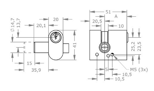 EVVA EPS - PHZ - Ruột Khoá Cổng/Cửa Chính Một Đầu Chìa 