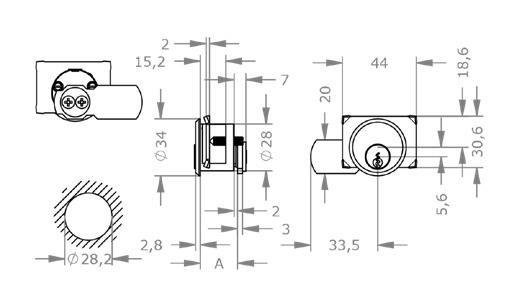  EVVA FPS - Cam Lock Ø28mm - MB28ZB 