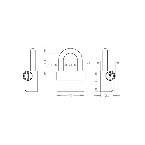  Special Order - Ổ Khóa Móc EVVA FPS - EVPLFPS.H24 